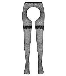 Straps-Strumpfhose aus grobem Netzmaterial