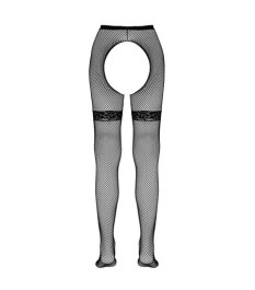 Straps-Strumpfhose aus grobem Netzmaterial