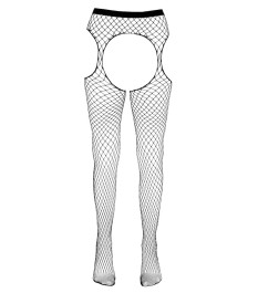 Straps-Strumpfhose aus grobem Netzmaterial