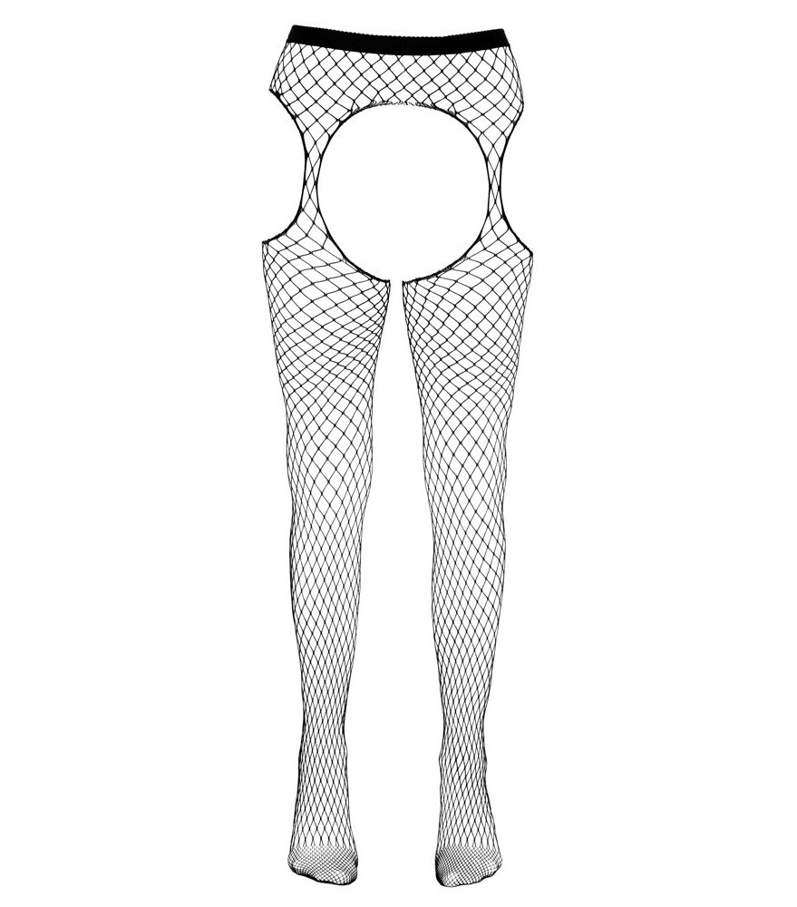 Straps-Strumpfhose aus grobem Netzmaterial