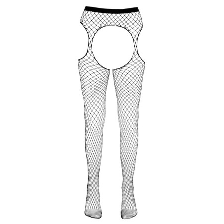 Straps-Strumpfhose aus grobem Netzmaterial