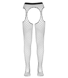 Straps-Strumpfhose aus grobem Netzmaterial