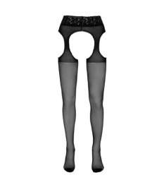 Strapsstrumpfhose mit spitzenbesetzten Cut-outs