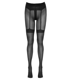Strumpfhose ouvert in Strapsgurt-Optik aus feinem Netzmaterial