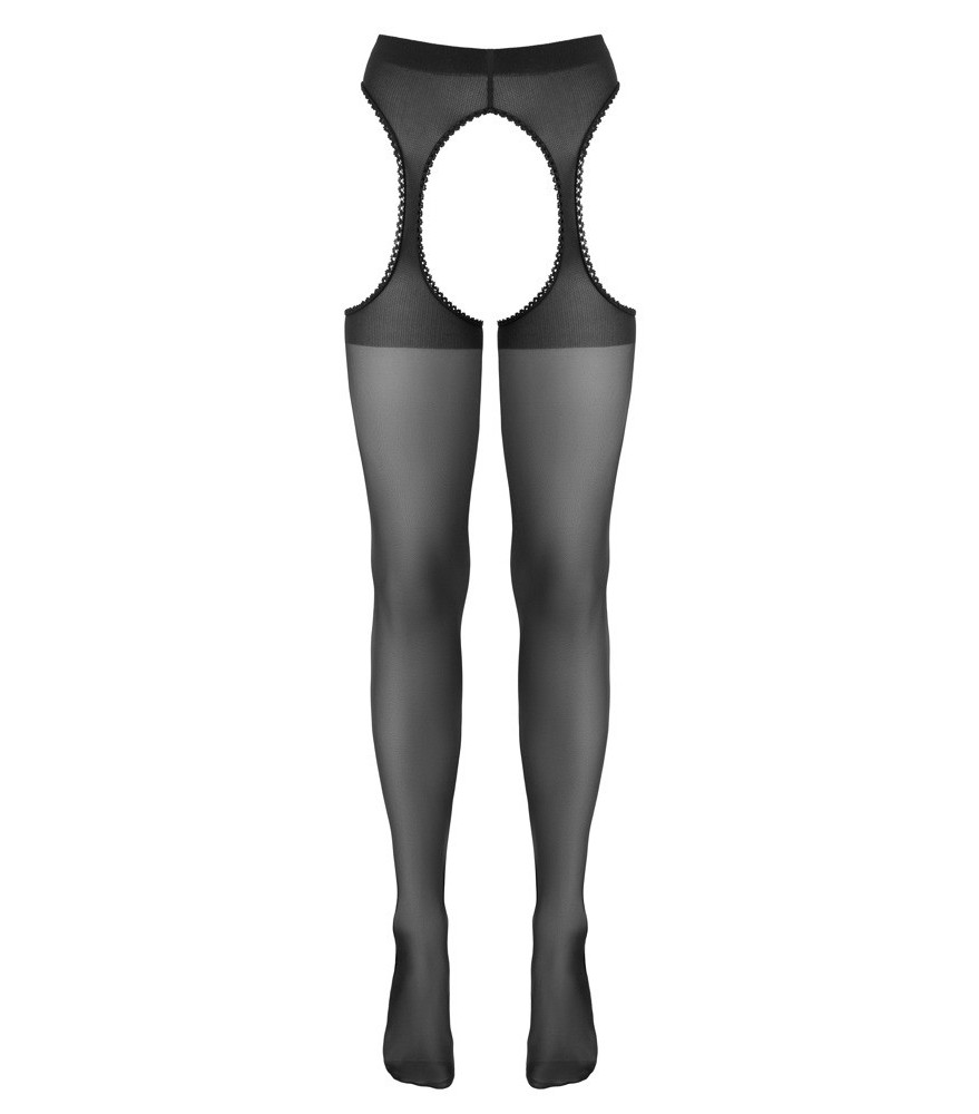 Straps-Strumpfhose mit Ziernaht am hinteren Bein