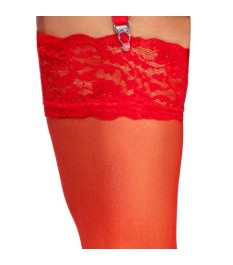 Straps-Strümpfe mit elastischem 9-cm-Spitzenabschluss