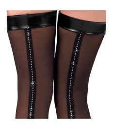 Overknees mit Glitzerstein-Naht