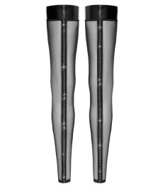 Overknees mit Glitzerstein-Naht