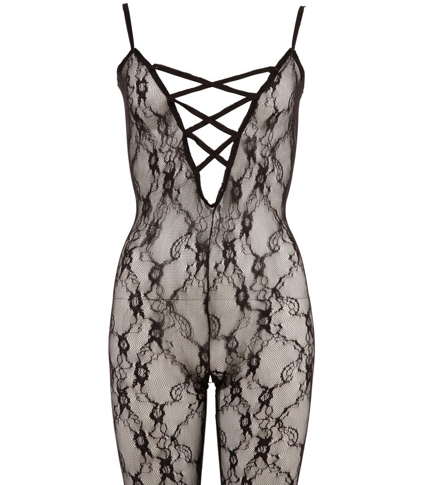 Catsuit aus Effekt-Spitze