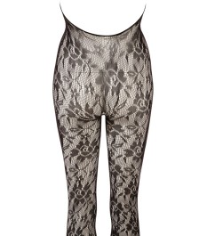 Straps-Strumpfhose aus grobem Netzmaterial