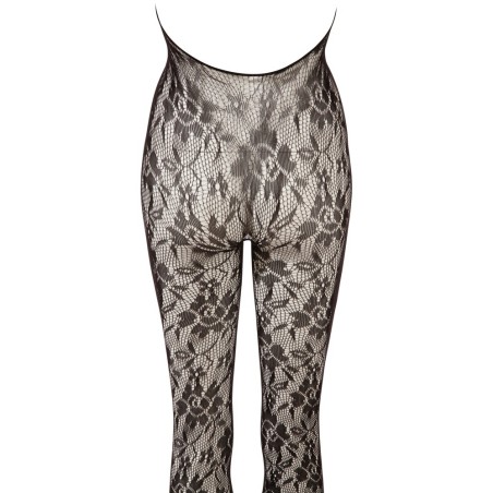 Straps-Strumpfhose aus grobem Netzmaterial