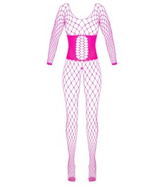 Ouvert-Catsuit aus pinkfarbenem Netz