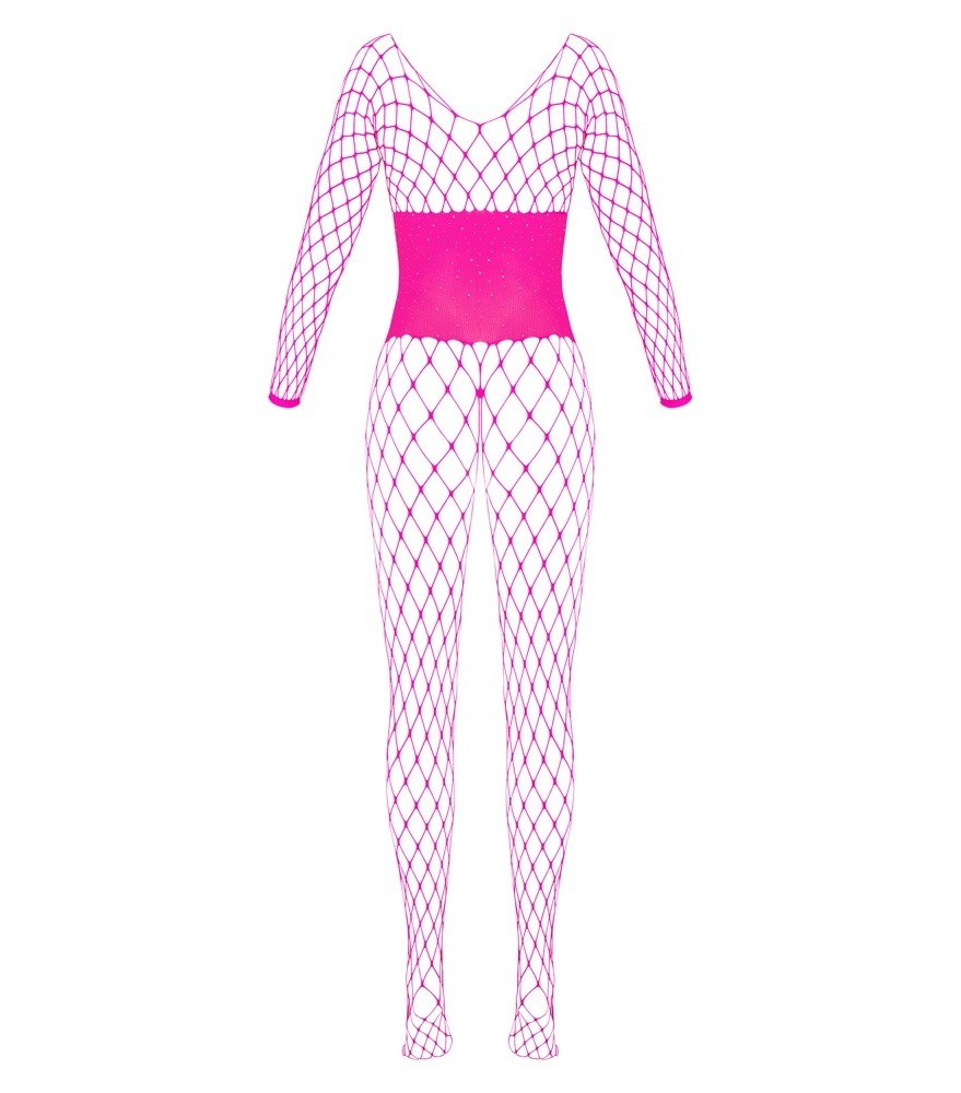 Straps-Strümpfe aus weichem Netz mit 2-farbigem Spitzen-Abschluss