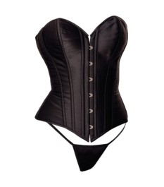 Corsage plus String, trägerlos, Rückenschnürung unterlegt