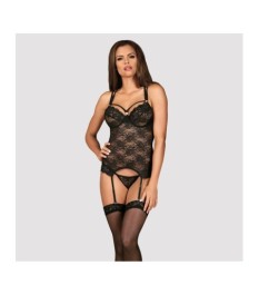 Strapshemd plus String aus weicher Stretchspitze