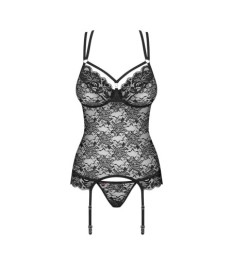 Strapshemd plus String aus weicher Stretchspitze