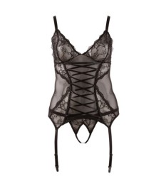 Catsuit ouvert in Spitzenoptik und mit Eyelash-Spitze verziert