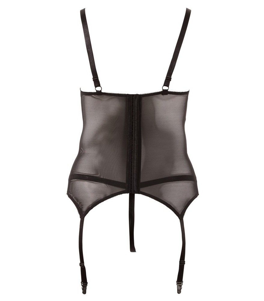 Catsuit ouvert aus weichem Netz in Straps-Optik