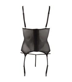 Strapshemd aus transparentem Stoff mit Riemen im Wetlook plus String