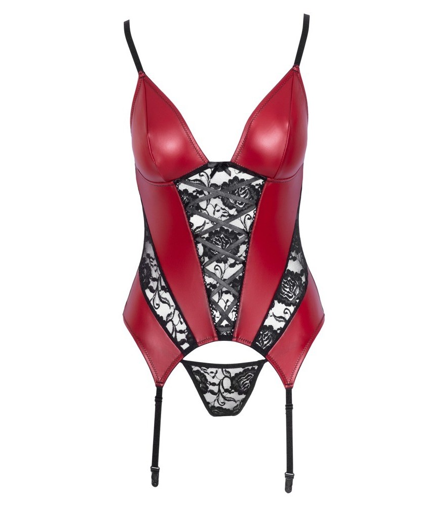 Strapshemd mit Spitzeneinsätzen in der Front