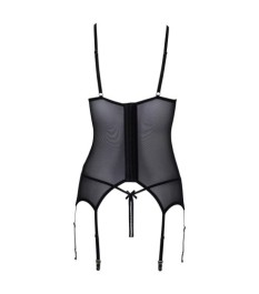 Strapshemd plus String, ouvert, feines Powernet mit Spitzen-Einsätzen