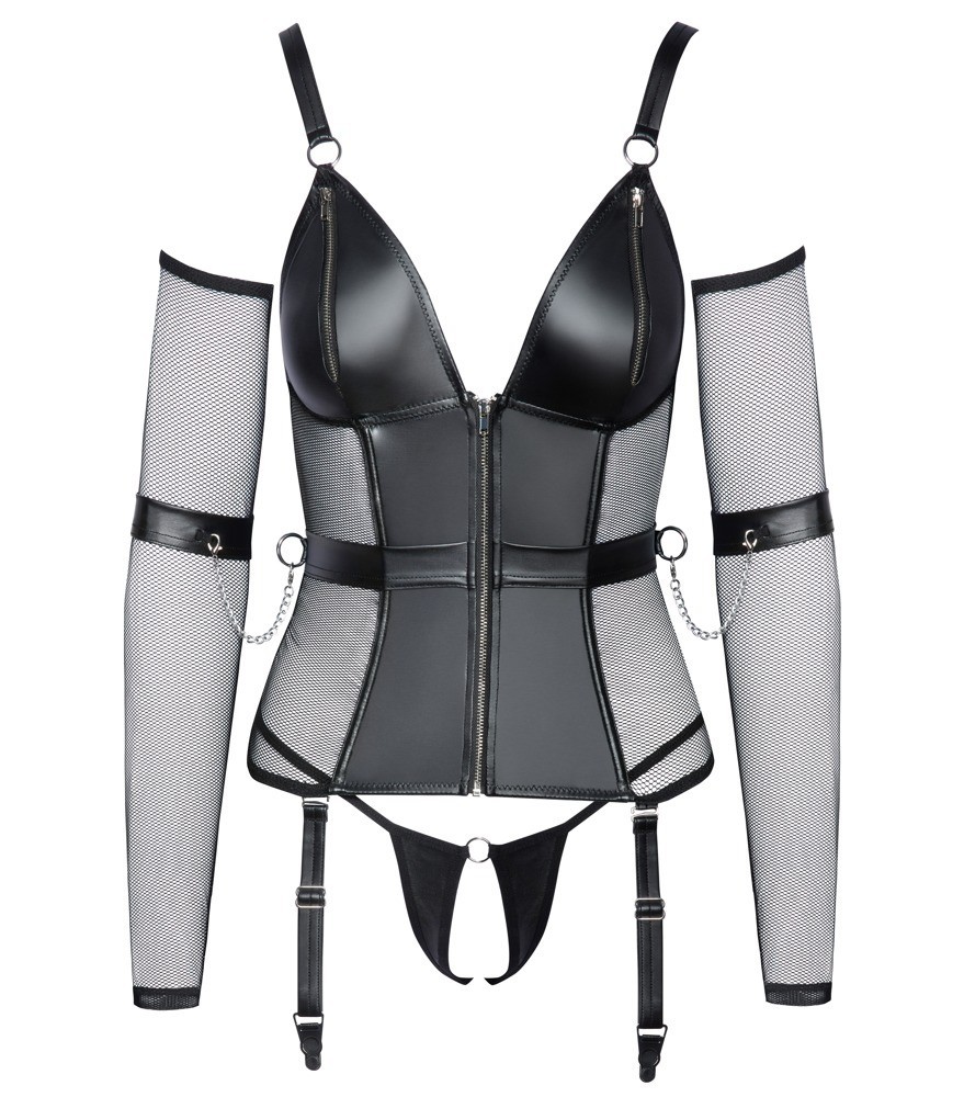 Strapshemd mit abnehmbaren Strapsen