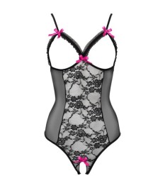 Strapshemd mit Spitzeneinsätzen in der Front