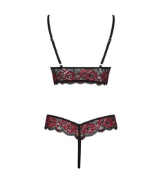 Body ouvert aus 2-farbiger Floral-Spitze und Powernet