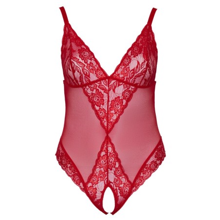 Body ouvert aus Powernet mit Spitzen-Einsätzen