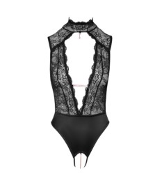 Body ouvert aus feiner weicher Spitze und Stretchsatin