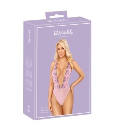 Body aus Powernet mit floraler Stickerei