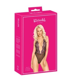 Body aus Powernet mit aufwendiger Floralstickerei