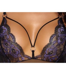 Body ouvert aus Powernet und 2-farbiger Blütenspitze