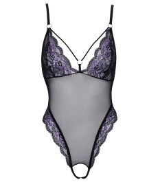 Body ouvert aus Powernet und 2-farbiger Blütenspitze