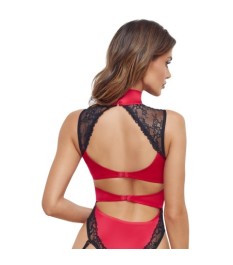 Body aus Powernet mit floraler Stickerei