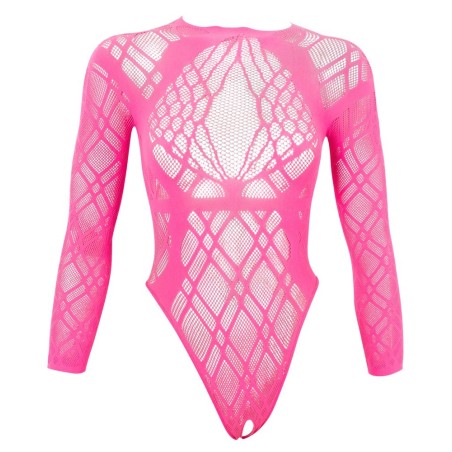 Body ouvert aus weichem Netz mit eingewebten Grafikmuster