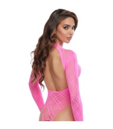 Body ouvert aus weichem Netz mit eingewebten Grafikmuster