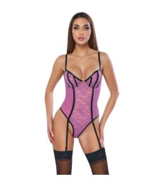 Spitzen-Body mit abnehmbaren Strapsen