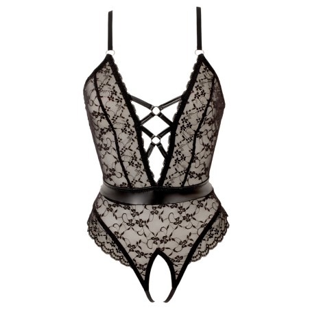 Ouvert-Body aus Spitze mit Mattlook-Details