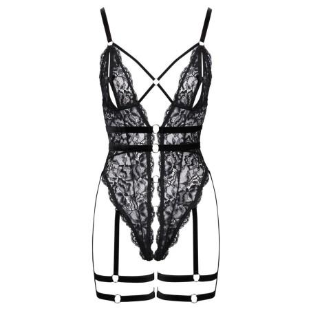 Ouvert-Body mit abnehmbarem Samt-Schenkelschmuck