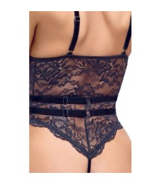 Ouvert-Body mit abnehmbarem Samt-Schenkelschmuck