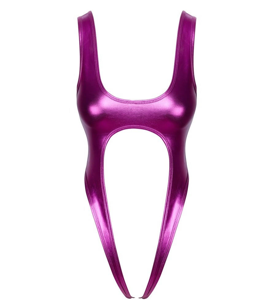 Ouvert-Body in schillerndem Metallic-Pink