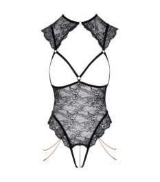 Ouvert-Body aus Spitze und Samt