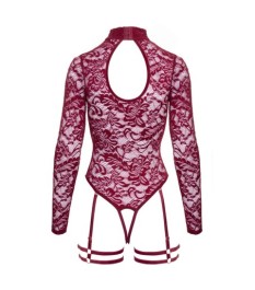 Ouvert-Body aus Spitze und Samt