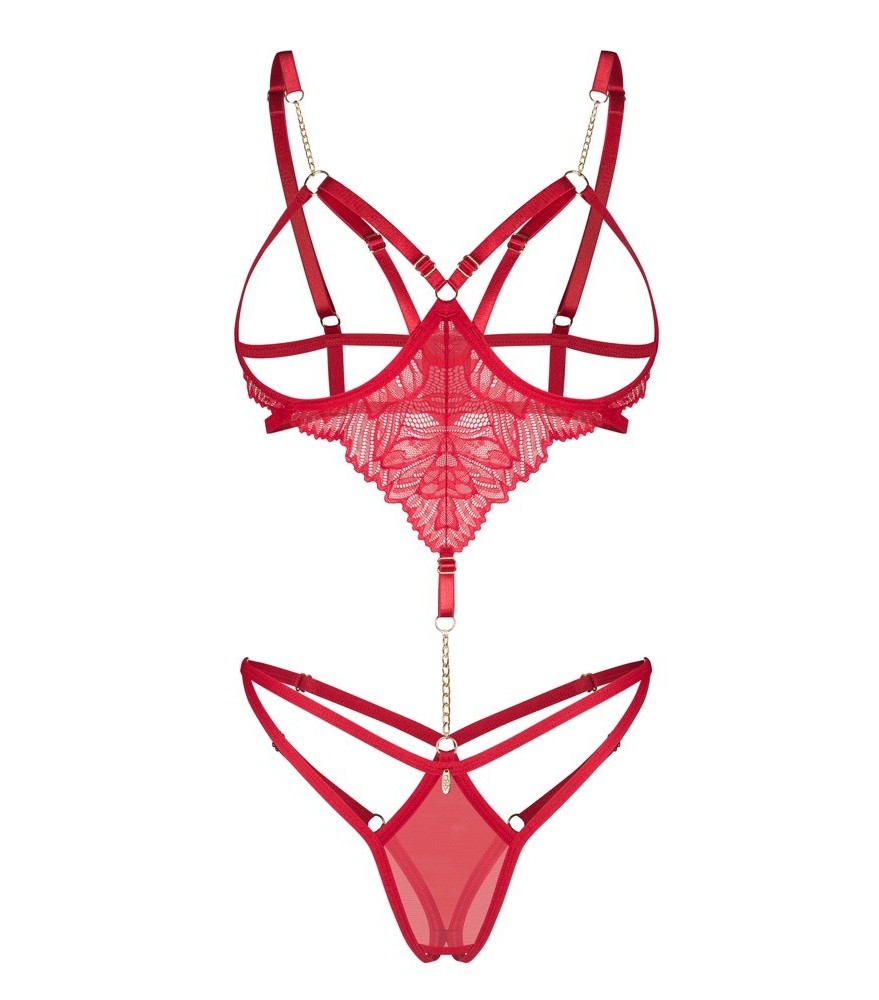 Ouvert-Body „Matildea“ mit Spitze und Kettchen