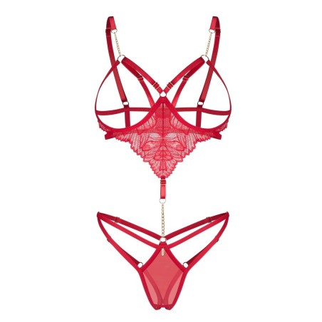 Ouvert-Body „Matildea“ mit Spitze und Kettchen