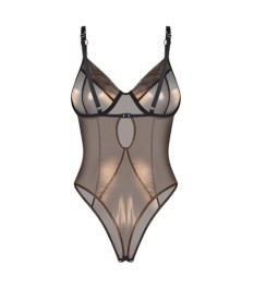 Ouvert-Body „Soranna“ in bronzefarbener Semitransparenz