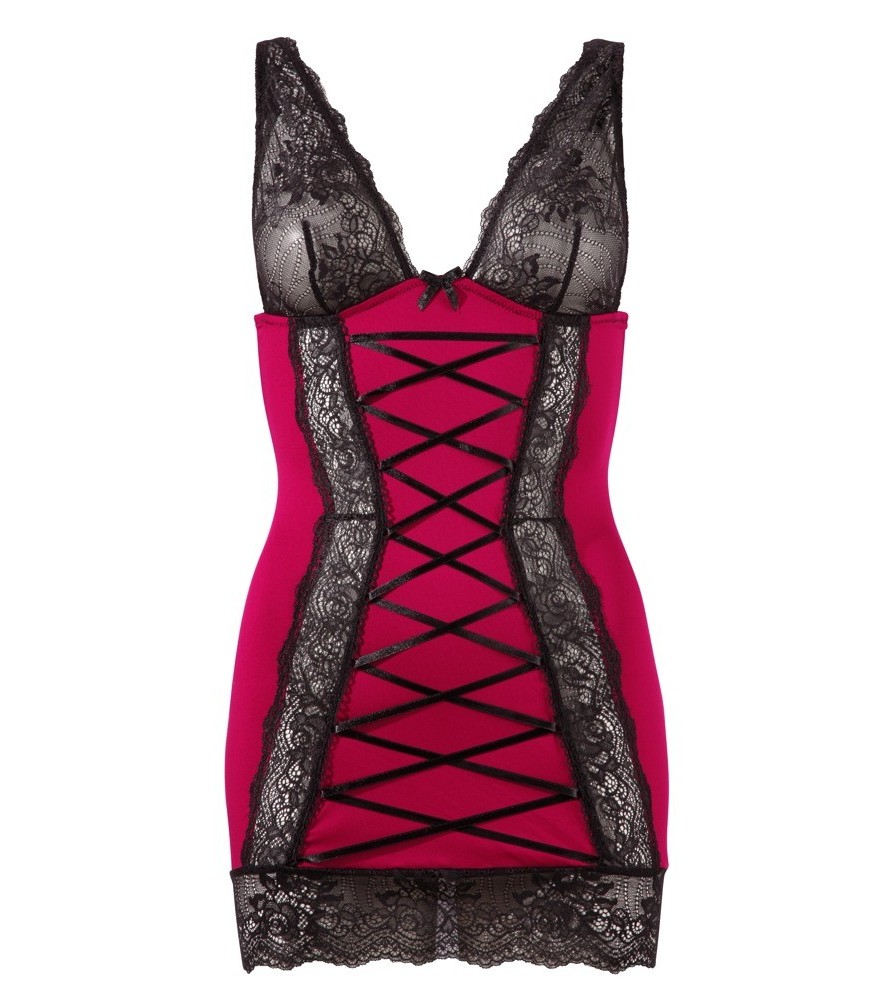 Kleid mit Zierschnürung und Spitze