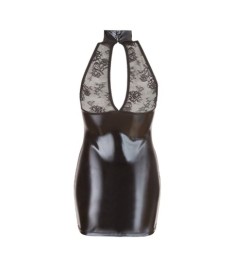 Kleid im Wetlook mit Spitzeneinsätzen