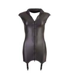 Kleid im Mattlook mit Strumpfhaltern